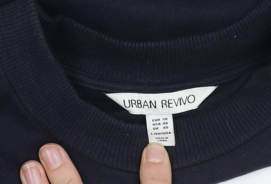 Urban Revivo Men's Black Embroidered Sweatshirt L