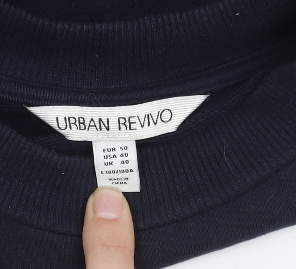 Urban Revivo Men's Black Embroidered Sweatshirt L