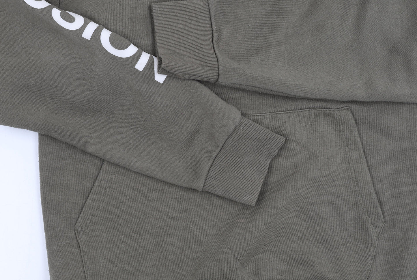 Collusion Men's Green Hoodie M Pullover Logo Accent