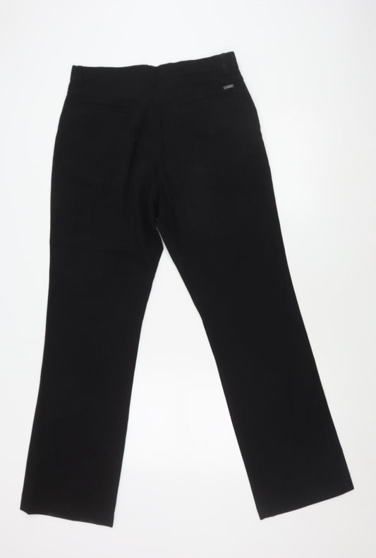 Jeff Banks Black Striped Trousers 32R Unisex