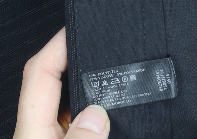 Jeff Banks Black Striped Trousers 32R Unisex