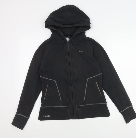 Nike Women's Black Hooded Sports Jacket Size M