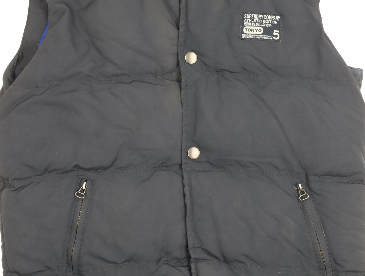 Superdry Men's Black Hooded Puffer Gilet Size L