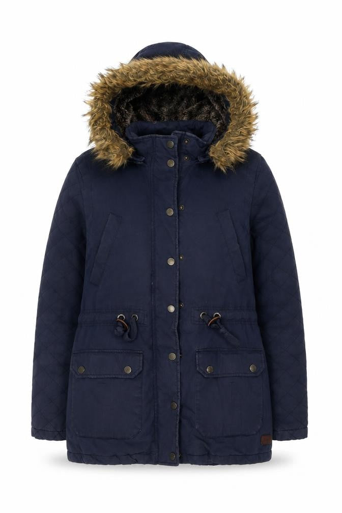 Womens UK Size 12 Regular FatFace Blue Cotton Blend Jacket