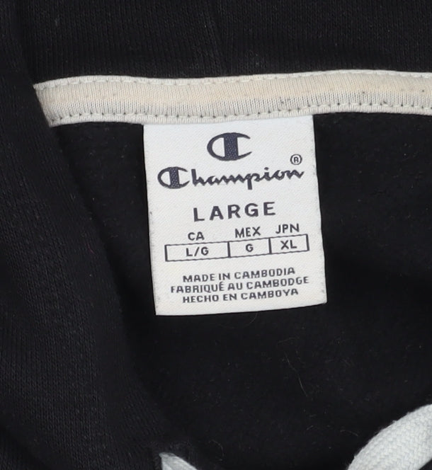 Champion Unisex Black Pullover Hoodie Size L