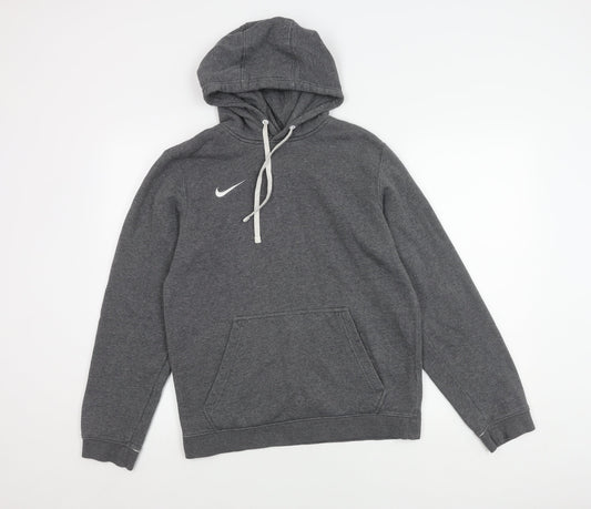 Nike Men's Grey Pullover Hoodie, Size S, Hooded Logo