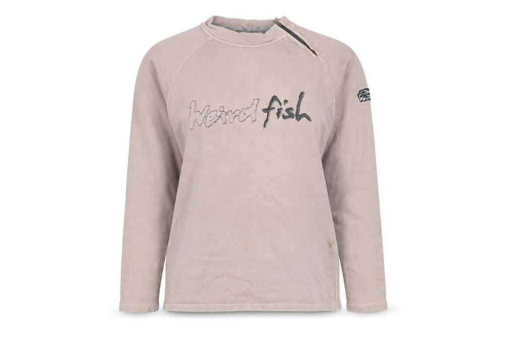Womens UK M Regular Weird Fish Grey Pullover Sweatshirt