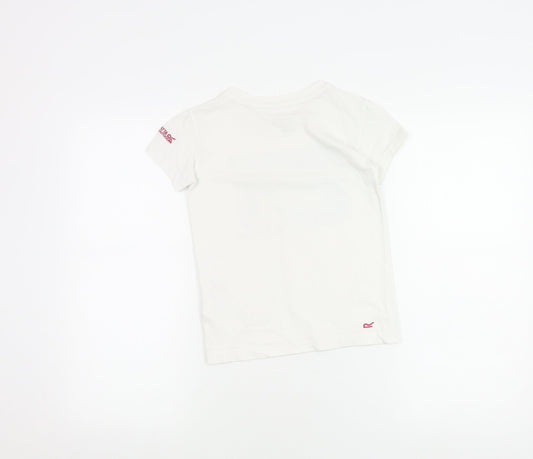 Regatta Girls White Adventure Graphic T-Shirt 7-8 Years