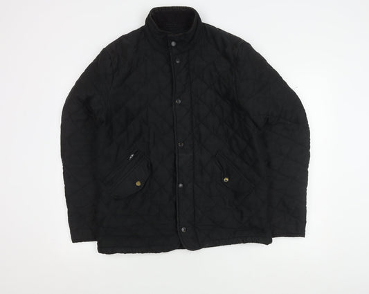 Feraud Men's Black Quilted Jacket Size S