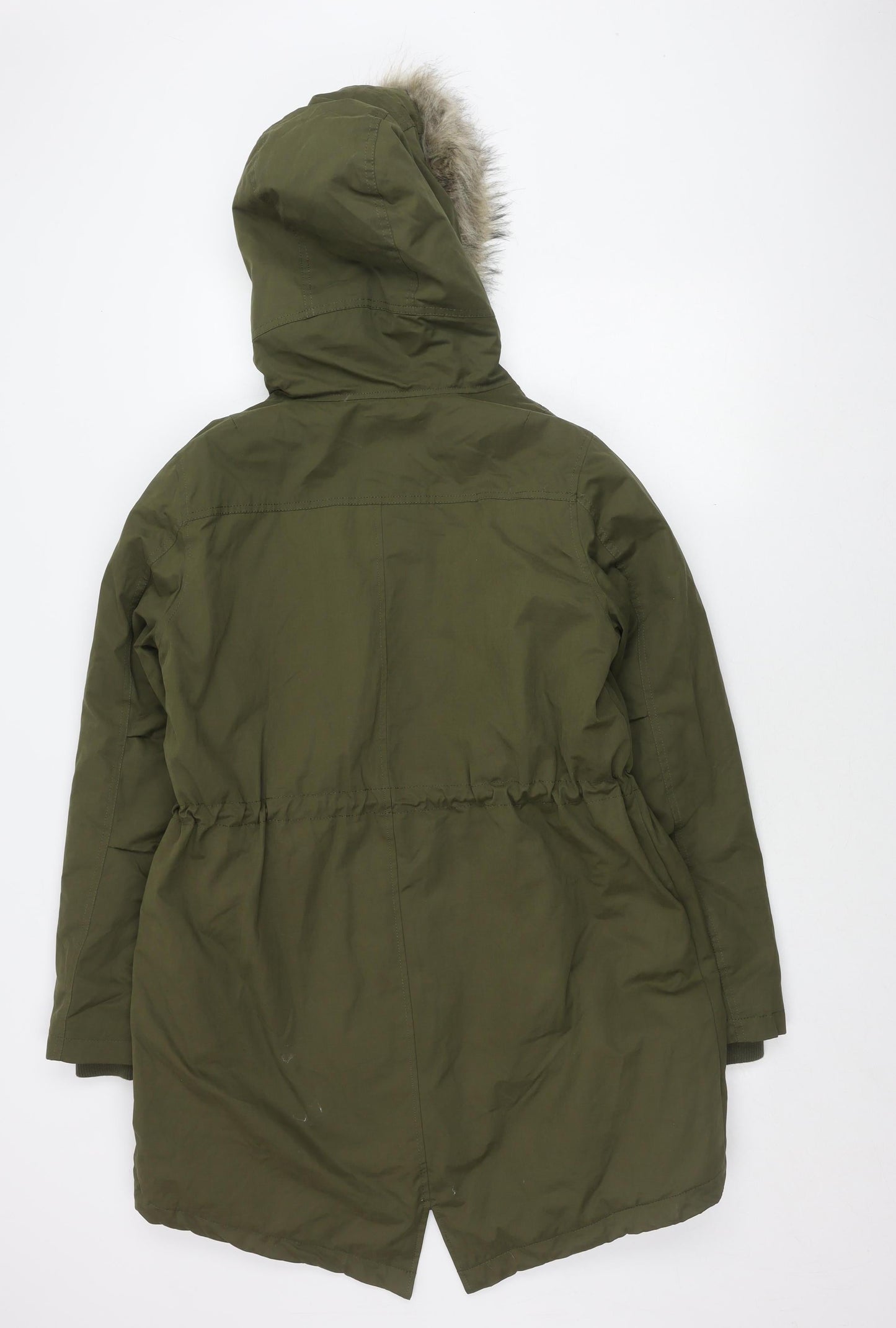 Fat Face Men's Green Parka Coat, Size 44, Hooded Winter