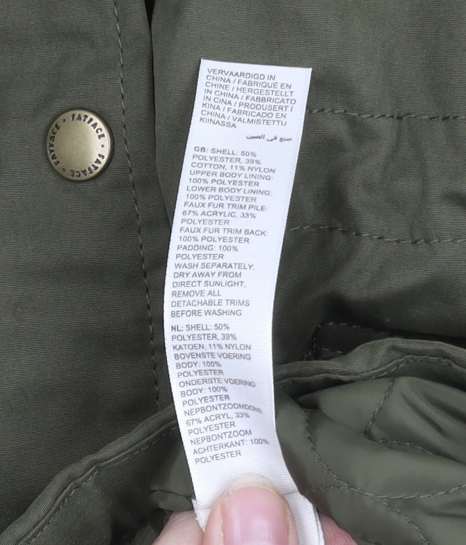 Fat Face Men's Green Parka Coat, Size 44, Hooded Winter