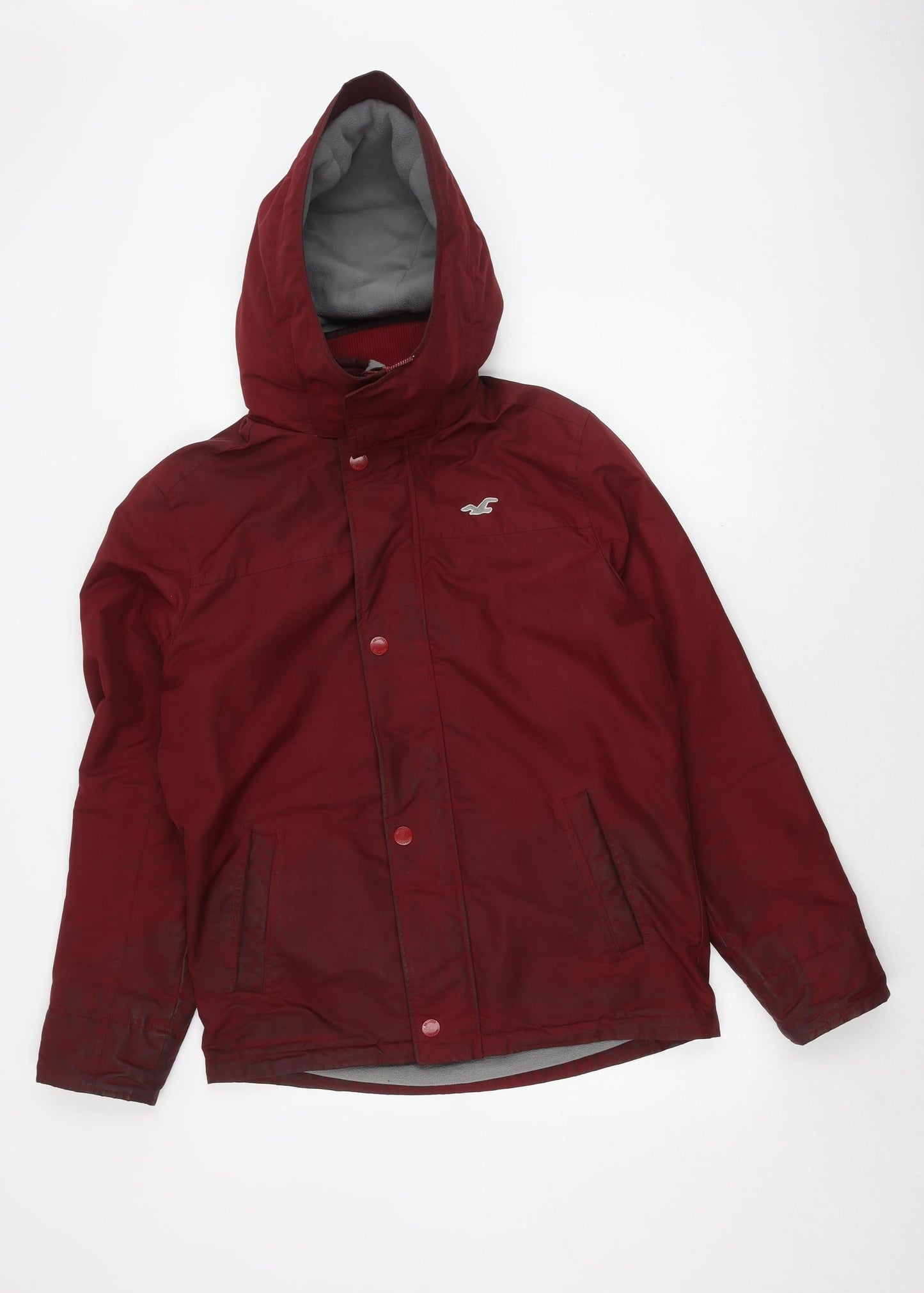 Hollister Men's Red Hooded Jacket Size M