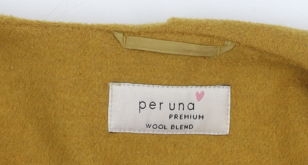 Marks and Spencer Women's Yellow Wool Blend Pea Coat Size 10