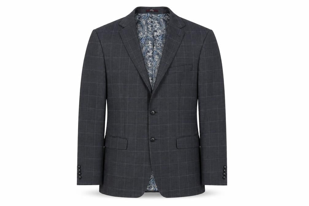 Marks and Spencer Men's Blue Check Blazer 40R