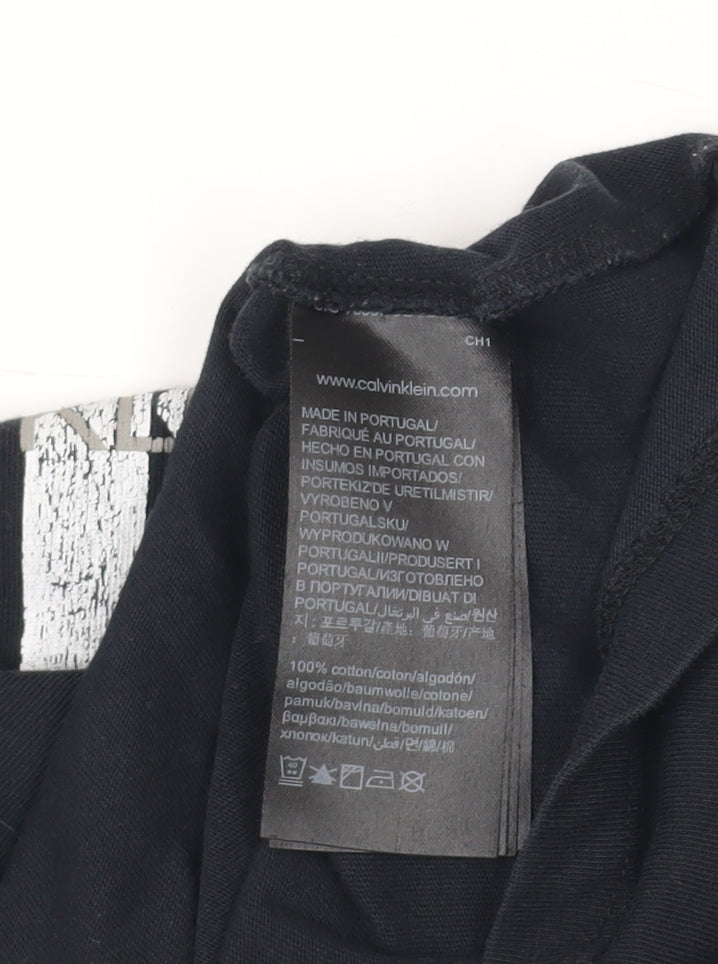 Calvin Klein Women's Black Crew Neck T-Shirt - Size L