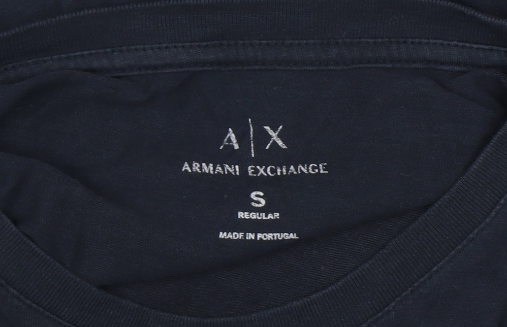 Armani Exchange Men's Blue Graphic Print T-Shirt, Size S