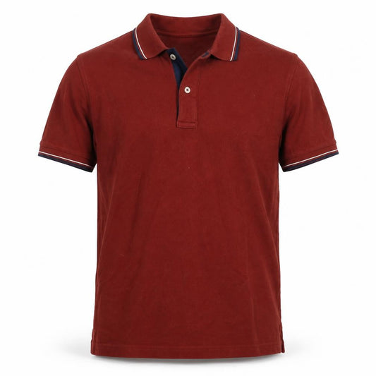 Lands' End Men's Red Polo Shirt Medium