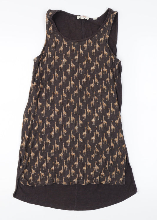 Fat Face Women's Brown Animal Print Tank Top UK 6