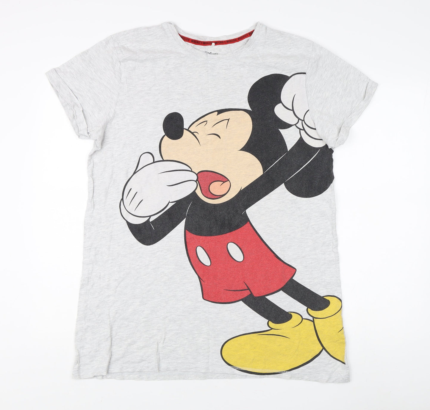 Disney Unisex Grey Mickey Mouse T-Shirt S Casual