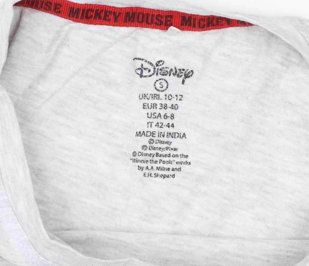 Disney Unisex Grey Mickey Mouse T-Shirt S Casual