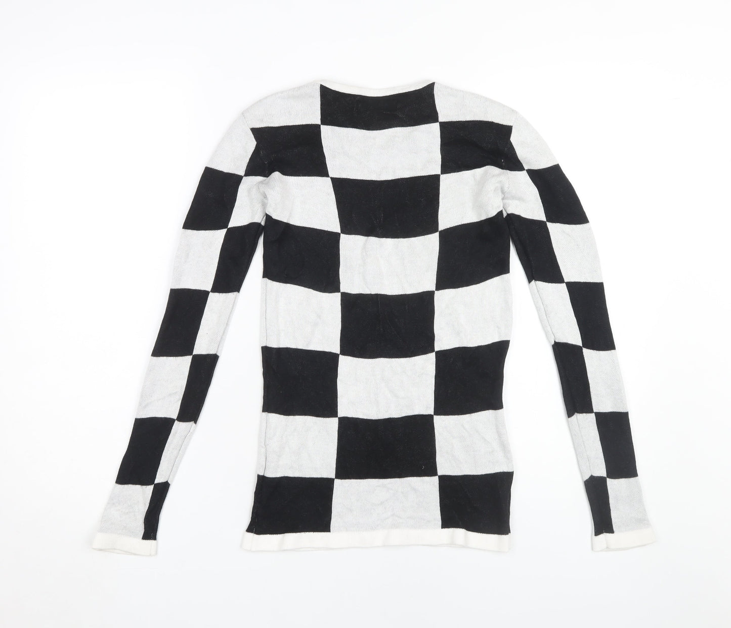 Gianni Feraud Women's Black Check Pullover Jumper, Size 10