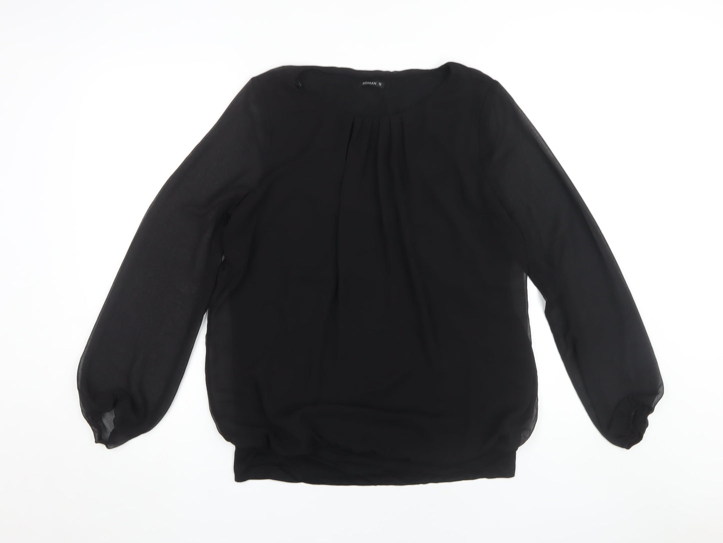 Roman Women's Black Long Sleeve Blouse Size 12