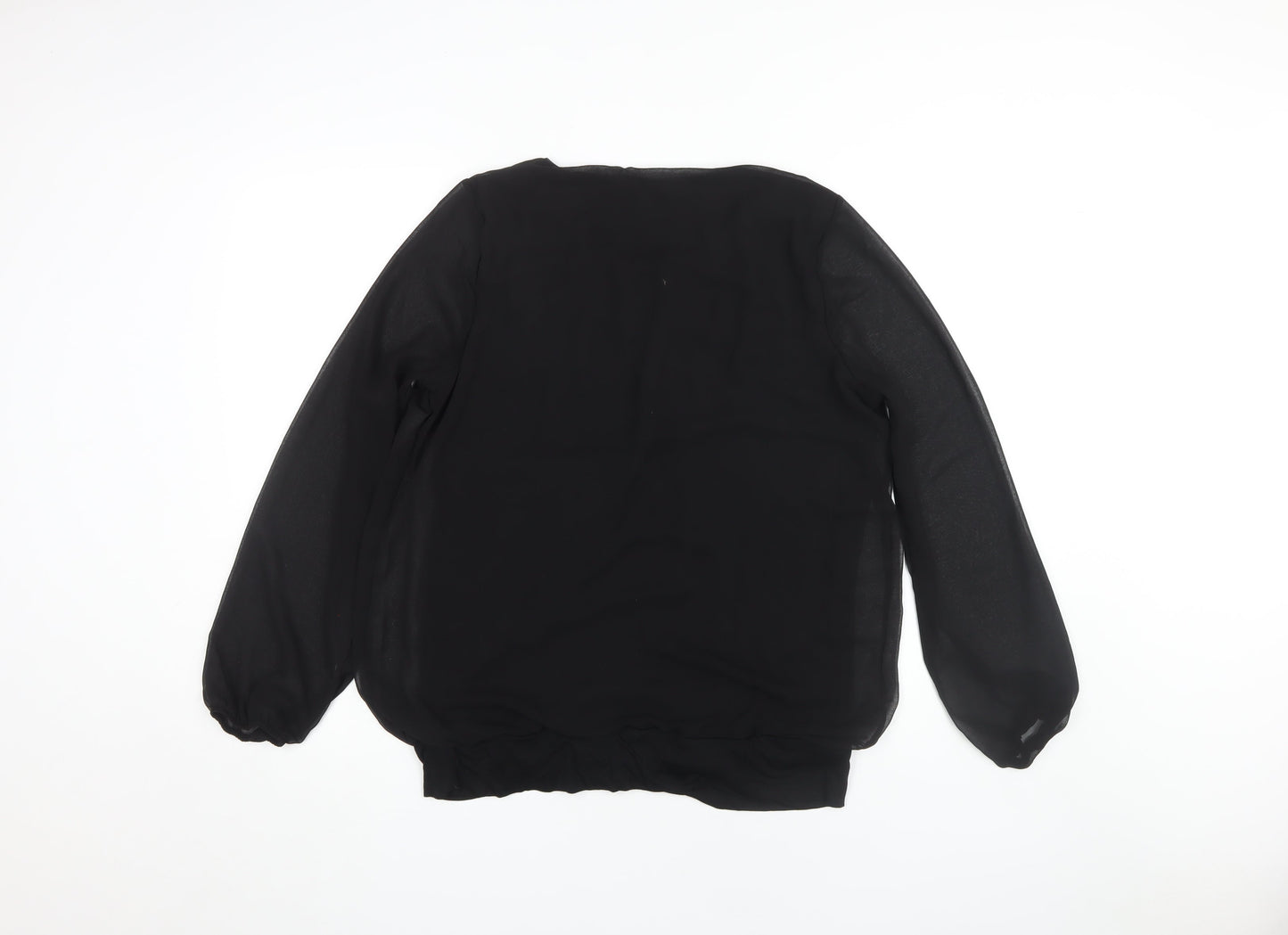 Roman Women's Black Long Sleeve Blouse Size 12