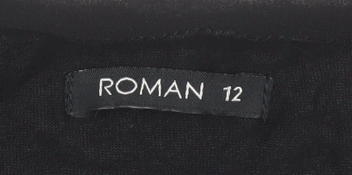 Roman Women's Black Long Sleeve Blouse Size 12