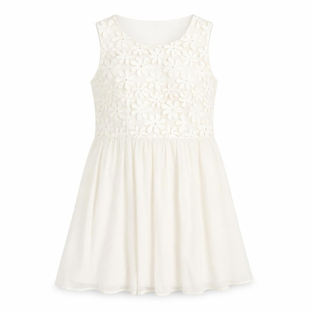 Oasis Women's Ivory A-Line Embroidered Dress Size 14