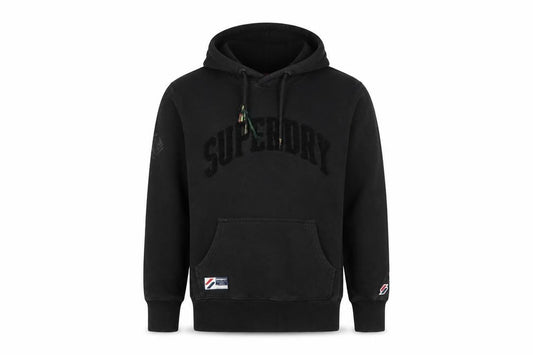Mens UK S Regular Superdry Black Pullover Hoodie
