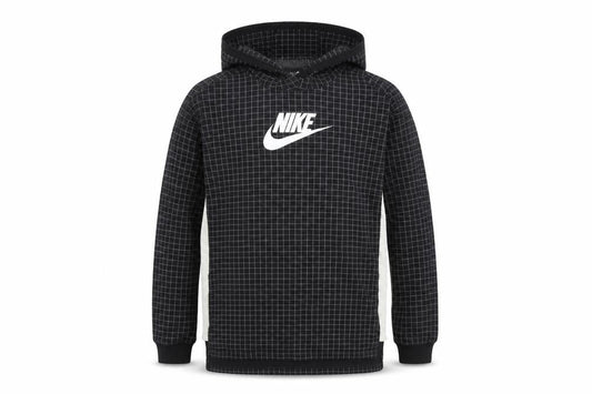 Nike Boys Black Check Pullover Hoodie XL