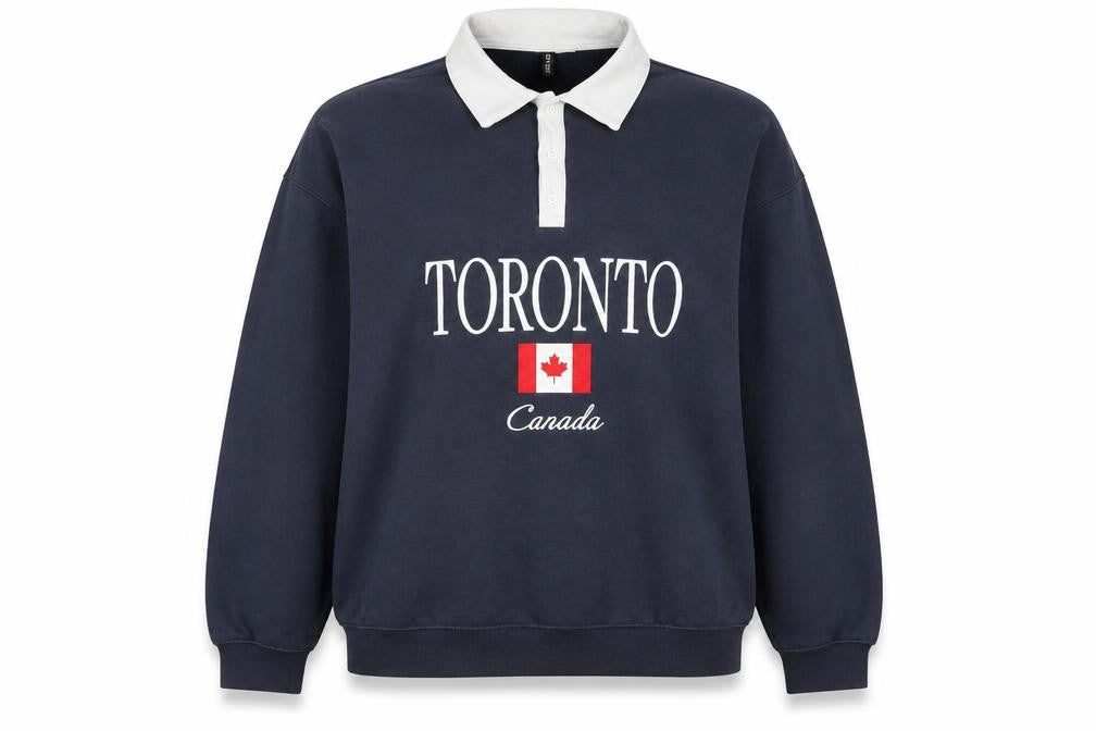 H&M Womens Blue Toronto Print Sweatshirt, Size 12