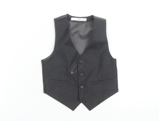 Marks and Spencer Boys Black Suit Waistcoat 2-3 Years