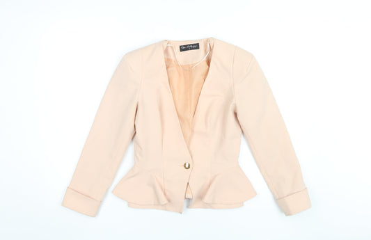 Miss Selfridge Beige Blazer Women UK 8 Slim Fit