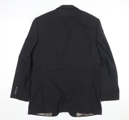 Marks & Spencer Men's Black Long Blazer Jacket - 42L