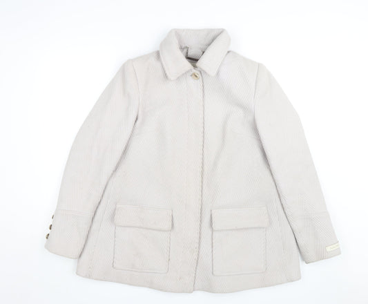 Ted Baker Women's Beige Classic Wool Overcoat Size 10