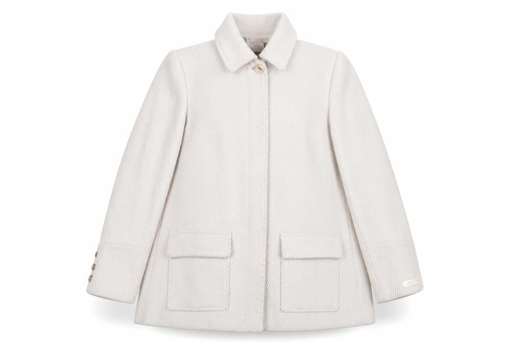 Womens UK Size 10 Regular Ted Baker Beige Wool Blend Coat