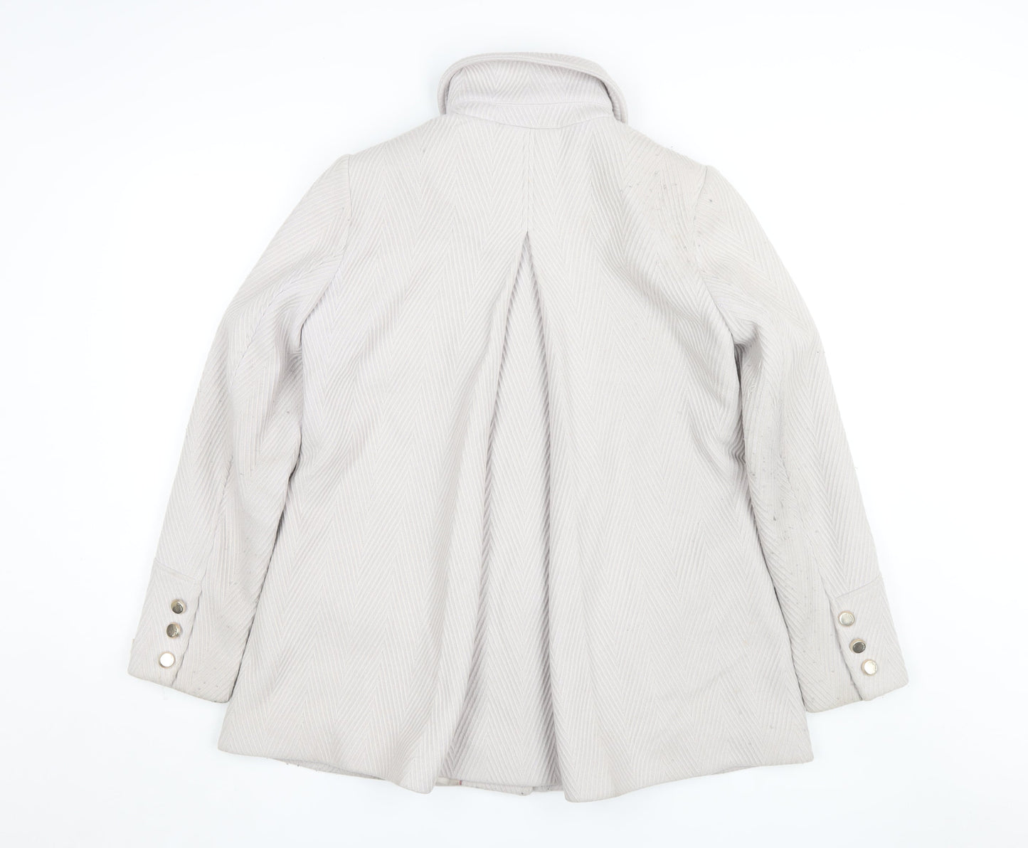 Ted Baker Women's Beige Classic Wool Overcoat Size 10