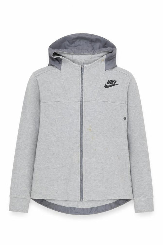 Womens UK S Regular Nike Grey Full Zip Hoodie