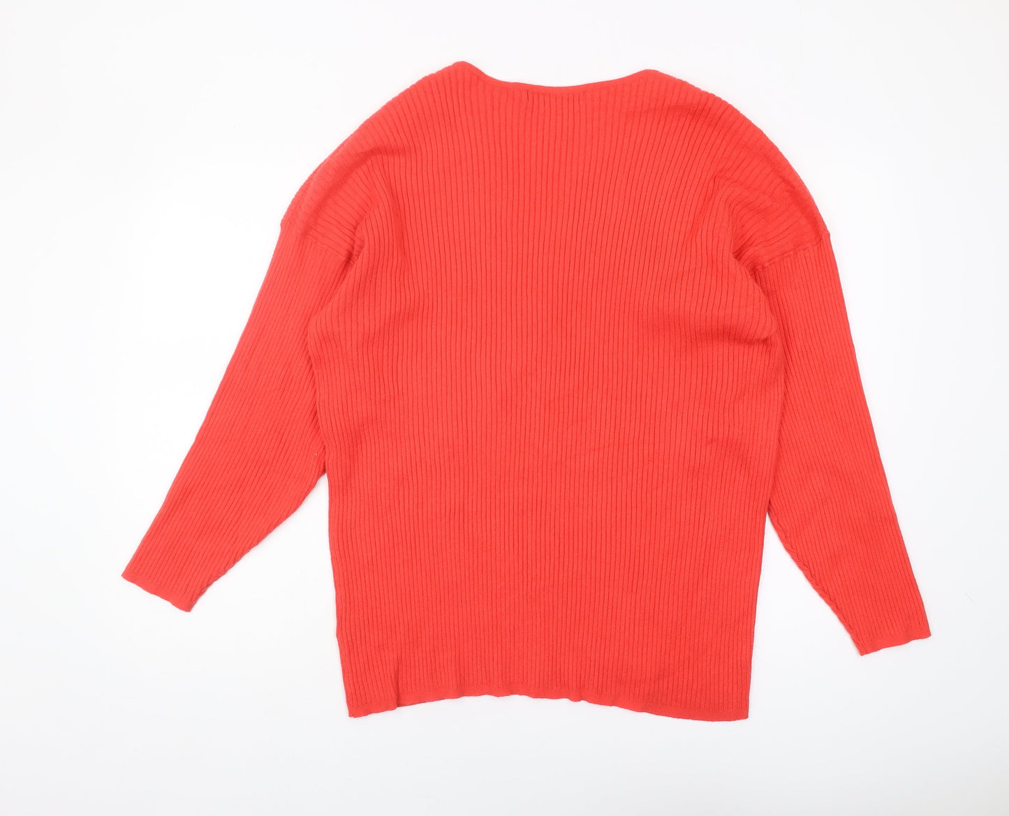 Very Women's Red V-Neck Pullover Jumper Size 18