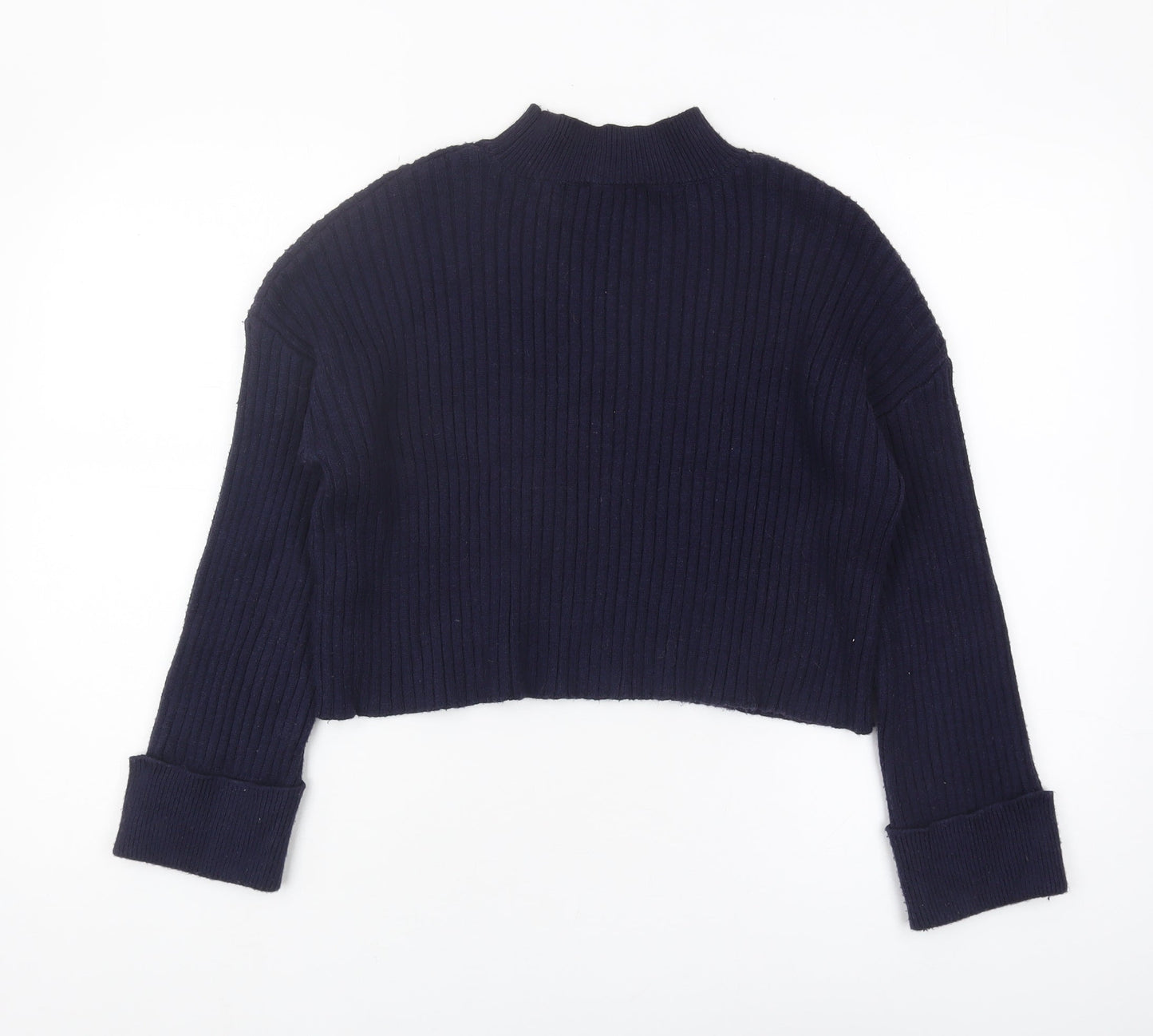 New Look Women's Blue Mock Neck Pullover Jumper M