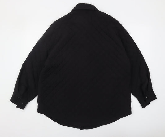 Zara Men's Black Quilted Jacket M - Casual Style