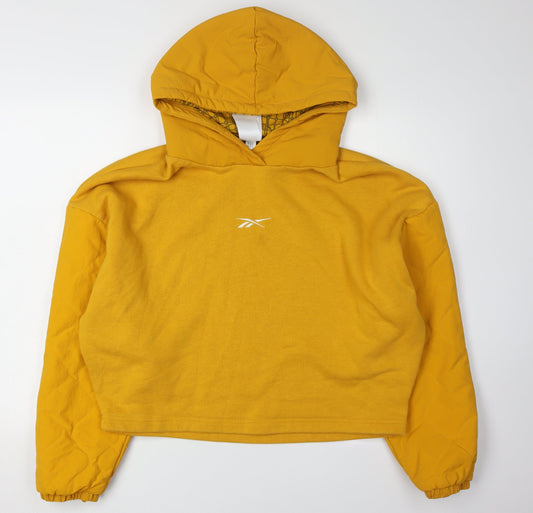 Reebok Women's Yellow Hoodie Size L Lightweight Logo