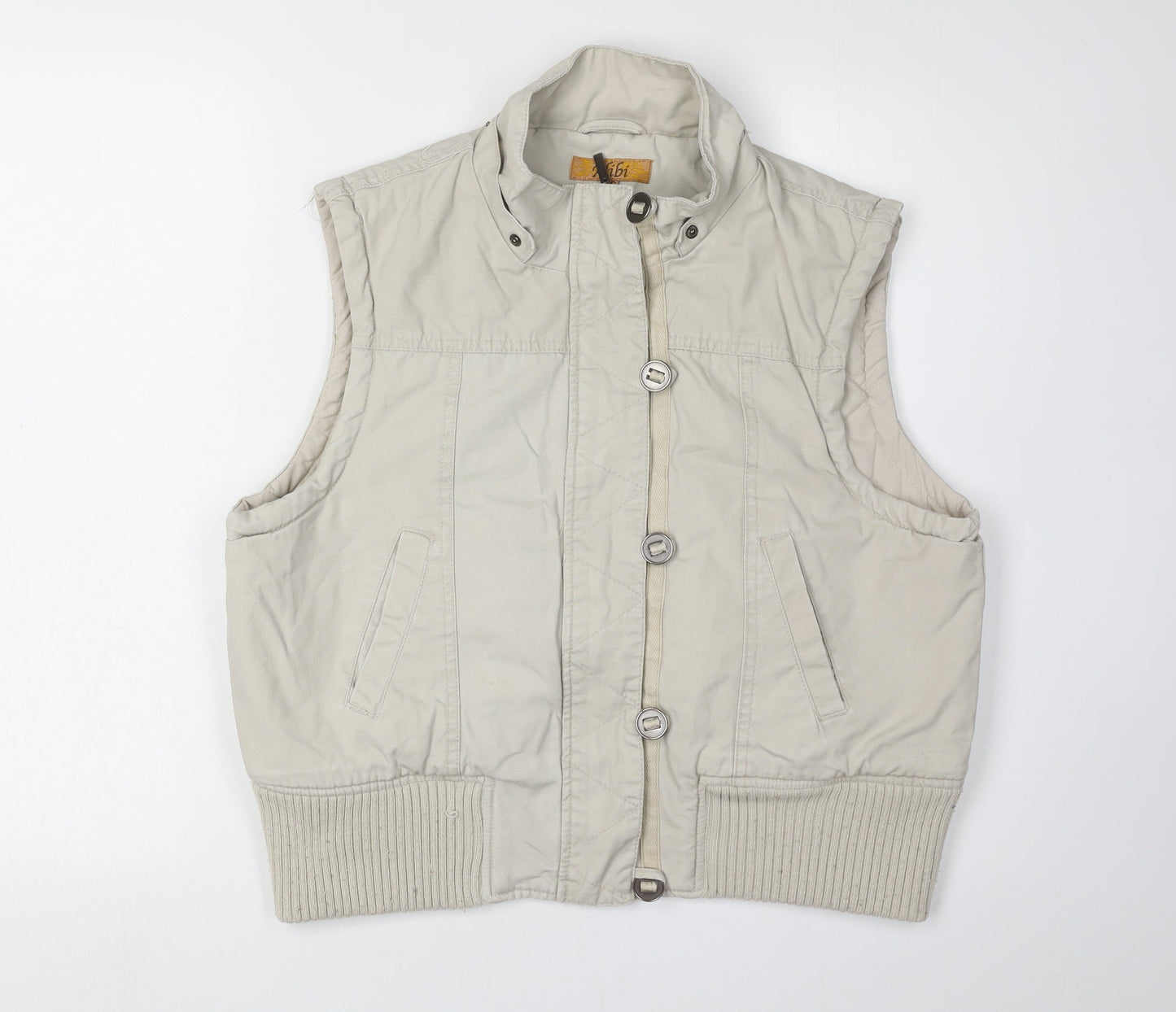 Alibi Women's Beige Waistcoat Size 16 Sleeveless Buttoned