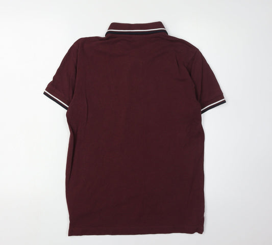 Jack & Jones Men's Red Polo Shirt Size S Short Sleeve