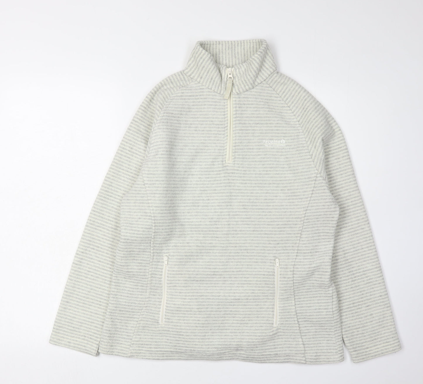 Regatta Grey Striped Pullover Sweatshirt - Women's Size 10