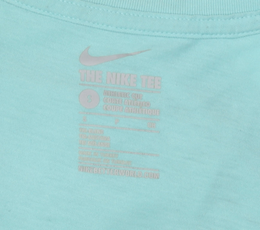 Nike Women's Blue Scoop Neck T-Shirt, Size S
