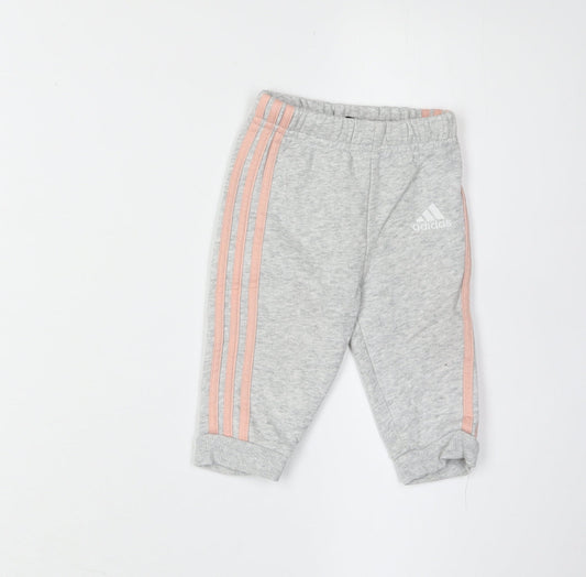 Adidas Unisex Baby Jogger Trousers Grey 3-6 Months