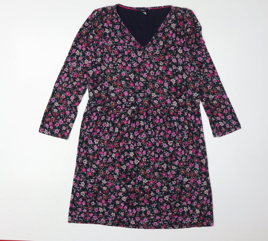Joules Women's Multicoloured Floral Shift Dress Size 10