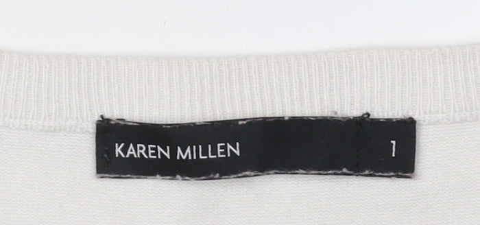 Karen Millen Women's White Cardigan Size 8 - Elegant Style
